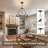 6 Lights Dimmable Plug In Wagon Wheel Chandelier, 20.5" Black Round Hanging Lights Fixture With Long Cord, Farmhouse Rustic Pendant Light, Height Adjustable Outdoor Ceiling Lights For Entryway