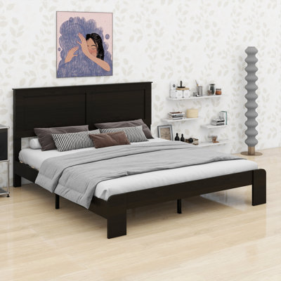 Noise-Free Solid Wood Platform Bed Tool-Free Setup & Ample Underbed Storage Space