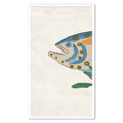 «Trout Tryptic I» par Dana Gibson - peinture encadrée