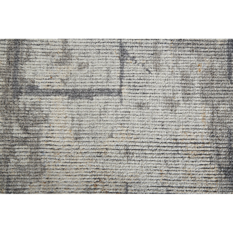 Alford Wool Abstract Area Rug in Gray, Rectangle 8'6" x 11'6"