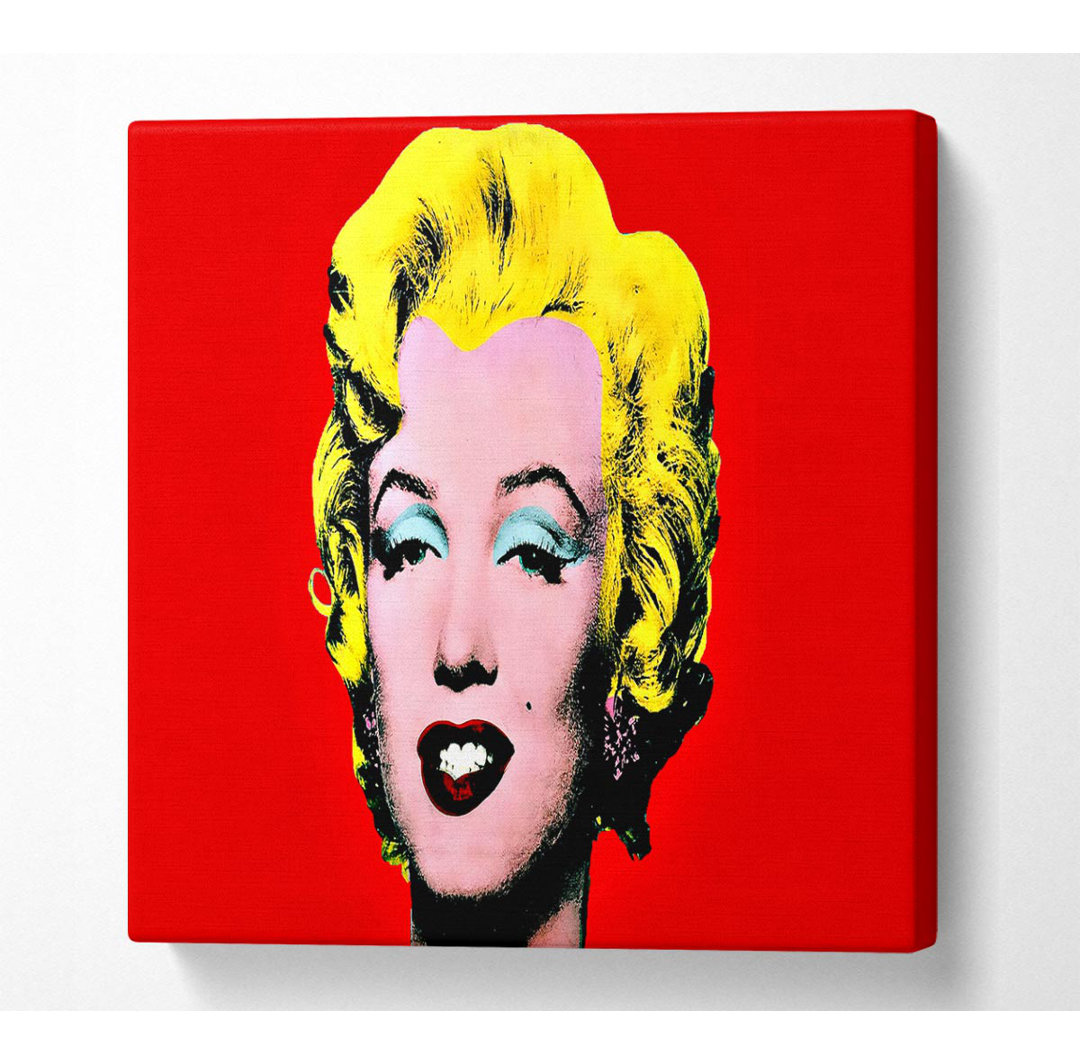 Marilyn Monroe Rot - Kunstdrucke auf Leinwand - Wrapped Canvas