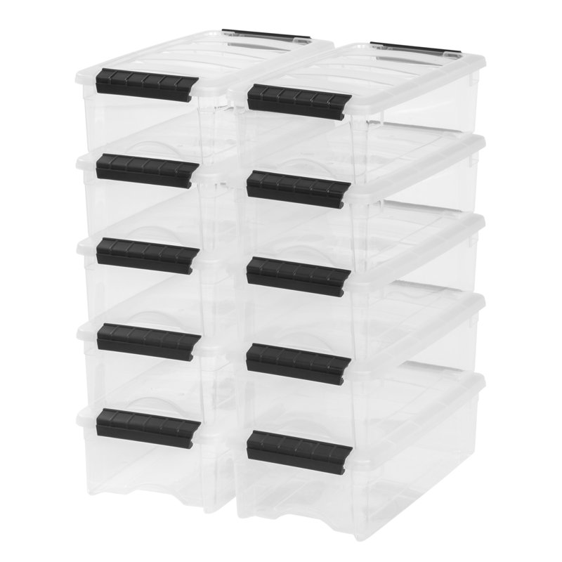IRIS 5 pte / 1,25 gallon Boîtes de rangement en plastique transparent avec couvercles verrouillables, 1, 5 pte