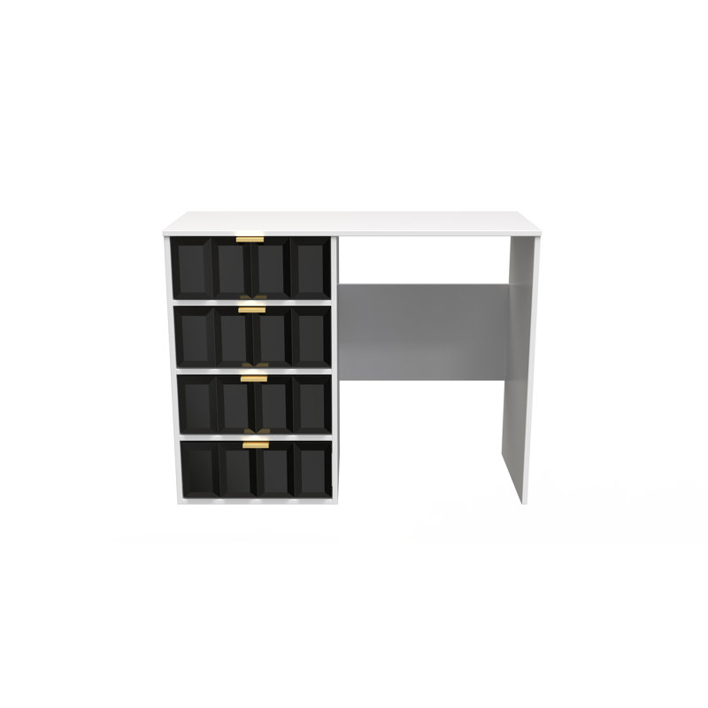 Allem Dressing Table, Deep Black/White