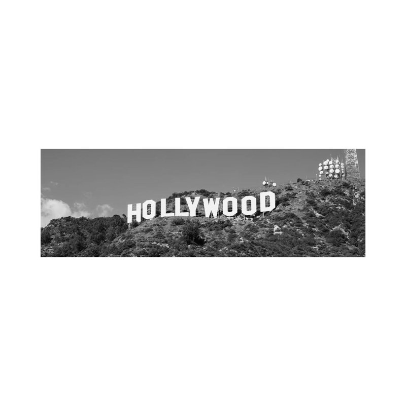 Hollywood Sign At Hollywood Hills, Los Angeles, California, USA - Wrapped Canvas Panoramic Print