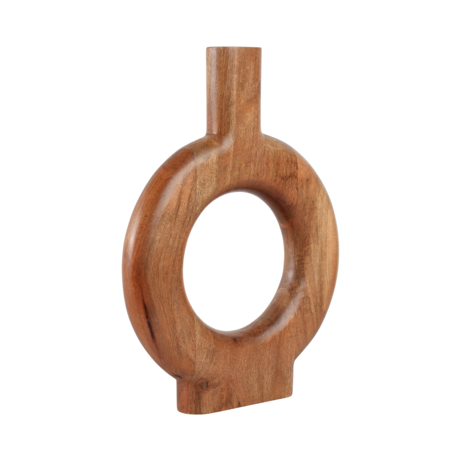 Solid Mango Wood Table Vase, 18"