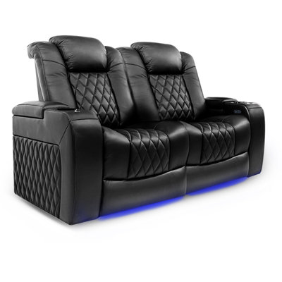 Valencia Tuscany Home Theater Seating | Premium Top Grain Italian Nappa 11000 Leather, Power Reclining, Power Lumbar Support, Power Headrest (Row Of 2 by Valencia Theater Seating