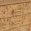 Table de chevet 3 tiroirs Mid-Century moderne en bois massif avec placage en loupe-1576509445