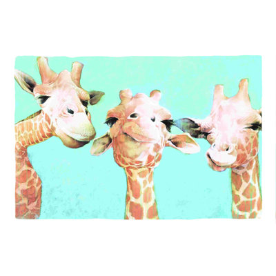 Girafe trio - peinture sur toile tendue