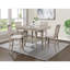Table de salle à manger paresseuse transitionnelle de 20 po, finition grise / beige, placages de bois massif 6