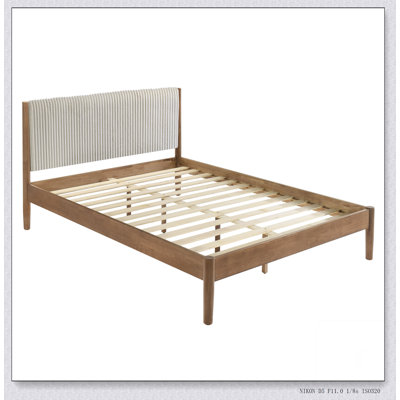 Vichy Rubberwood Platform Bed In Light Walnut, Queen
