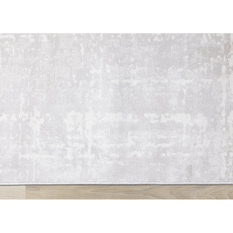 Dieguez Light Gray Cream Tonal Living Room Rug, Rectangle 6'7" x 9'6"