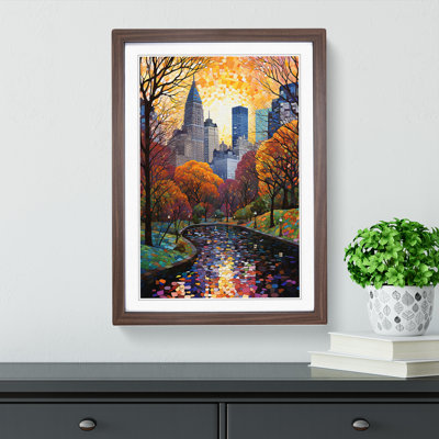 Central Park Orphism - Single Picture Frame Print on Wood