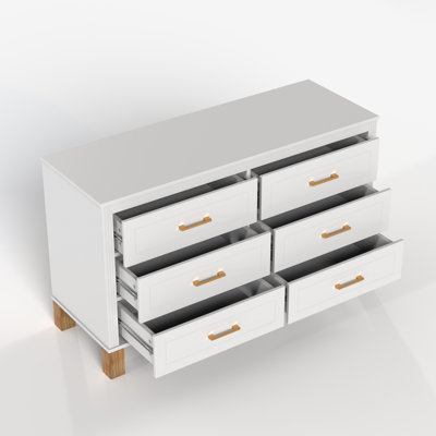 Commode double 6 tiroirs pour chambre à coucher