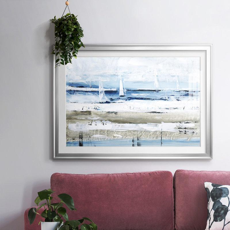 «Sea Gaze I», impression sur papier, Argent, H 15 po x l 21 po x P 1,5 po