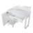 White And Dark Grey Vanity Set With Lighting And Stool