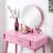 Contemporary Wood Vanity And Stool Set-1899988514