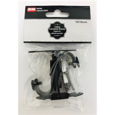 Supports de plafond extensibles - Noir / 2 pièces (19/16 mm)