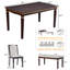 Ensemble de table de salle à manger 6 pièces, table rectangulaire de 60 po, 4 chaises capitonnées à dossier haut et 1 banc pour la salle à manger et la cuisine (espresso)-1029701530-1029701510-1029701505-1029701507