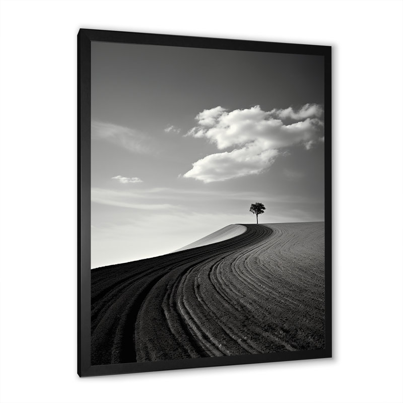 Minimalisme «Wonderland Desert Road Scenery», impressions sur toile, Cadre photo noir, H 40 po x l 30 po x P 1,5 po