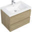 Meuble-lavabo mural de 30 po avec lavabo, meuble de rangement mural avec cuve à surface solide et tiroirs à fermeture en douceur entièrement assemblés, chêne naturel-126724585