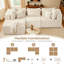 Canapé modulaire en velours côtelé de 104 pouces, canapé désossé en velours côtelé pour salon, canapé modulaire en L avec repose-pieds amovible et siège profond, sans assemblage requis, beige-1258803287