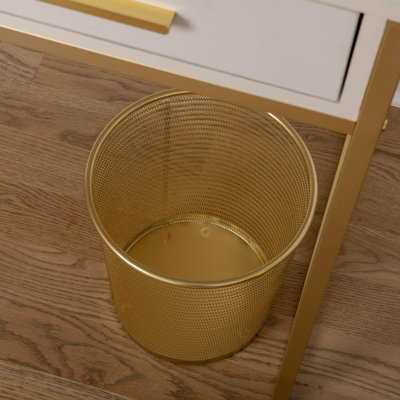 Thomas Martha Stewart Mesh Metal Trash Can, 4.5 Gallon, Wastebasket for Office