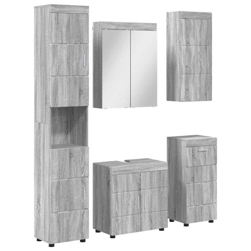 Vanity & Mirror Set, Grey