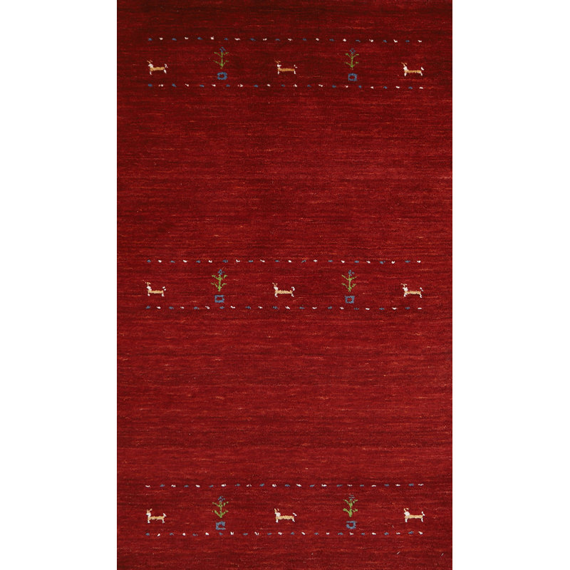 Tapis tribal rouge Gabbeh 3 x 5