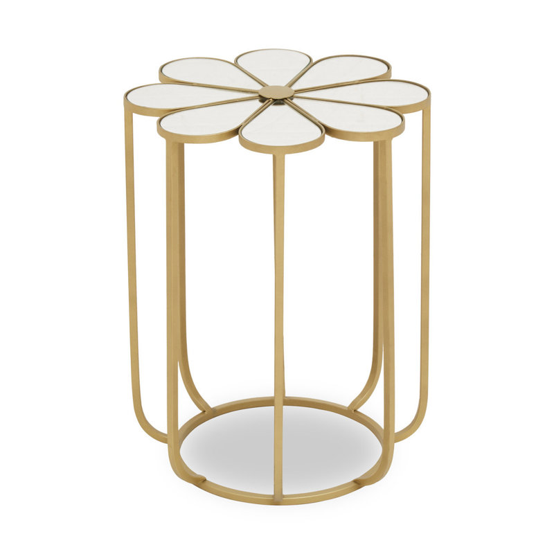 Janney Glass Top Frame End Table