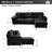 91" Modern Snow Fleece L Shaped Sectional Sofa With Gold Metal Legs-2054237947