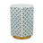 15x13x18.5" Hexagonal Accent Table with Blue Capiz Design and Gold Base
