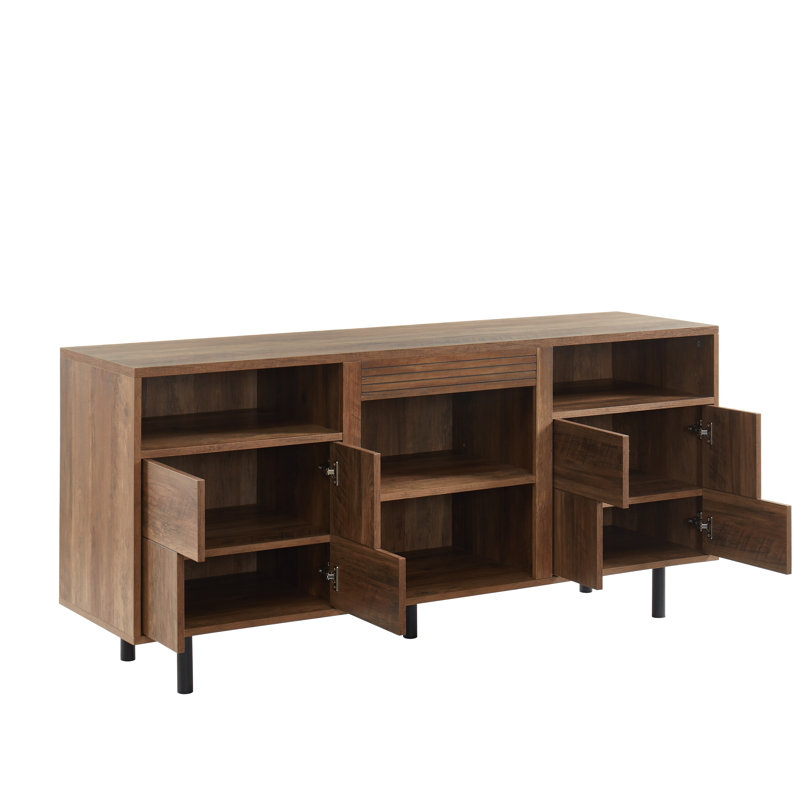 Keyleen Unfinished TV Stand for TVs up to 70", Rustic Oak
