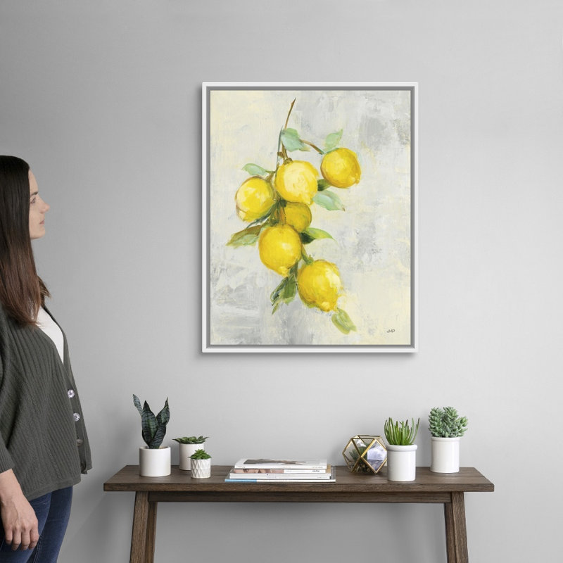«Zest I» par Julia Purinton, reproduction d'art sur toile, Cadre flottant blanc, H 32 po x l 26 po x P 1,75 po