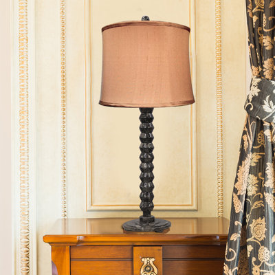 Quasar Marble 31-Inch Table Lamp, Tall Dark Gray Stone Accent Fixture