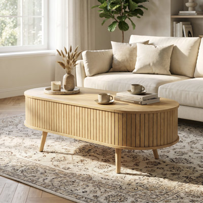 Table basse relevable avec rangement pour salon ou bureau