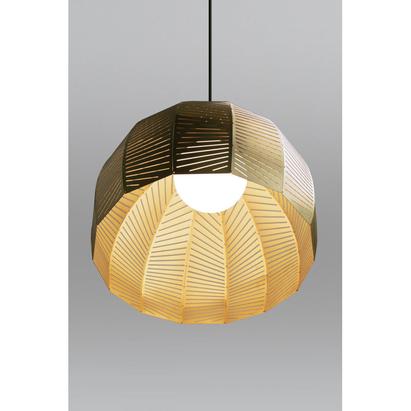 Amicus 1 - Light LED Pendant, Dark Stained Walnut/Rose Gold, 10.25" H x 12" W x 12" D, 2700K