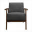 Fauteuil d'appoint, structure en bois massif, revêtement en velours gris froid pour salon et chambre à coucher-863643177