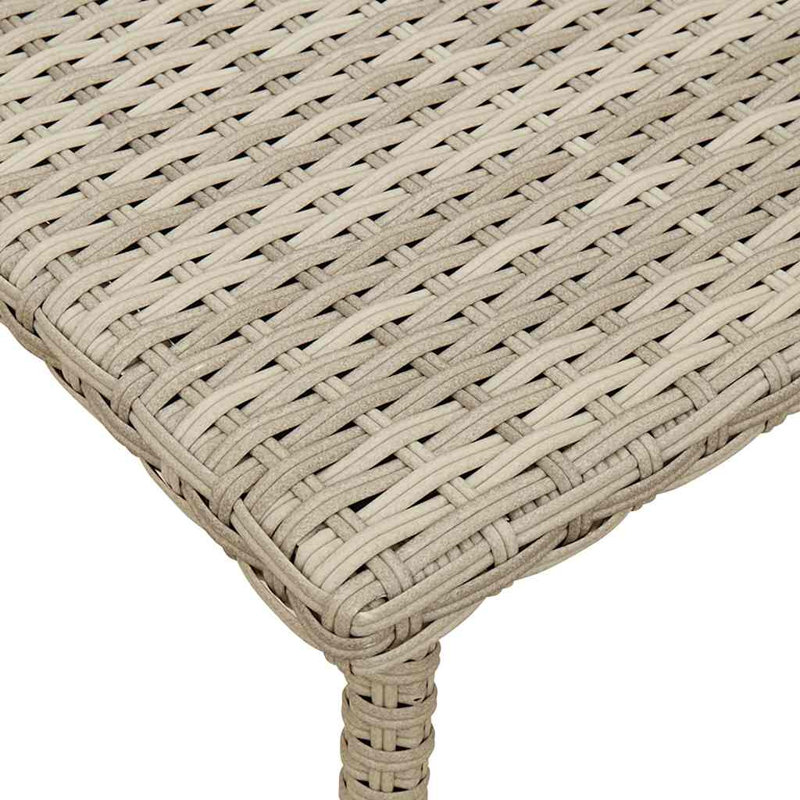 Garden Coffee Table Rectangular 40X40x37 Cm Poly Rattan, Light Grey