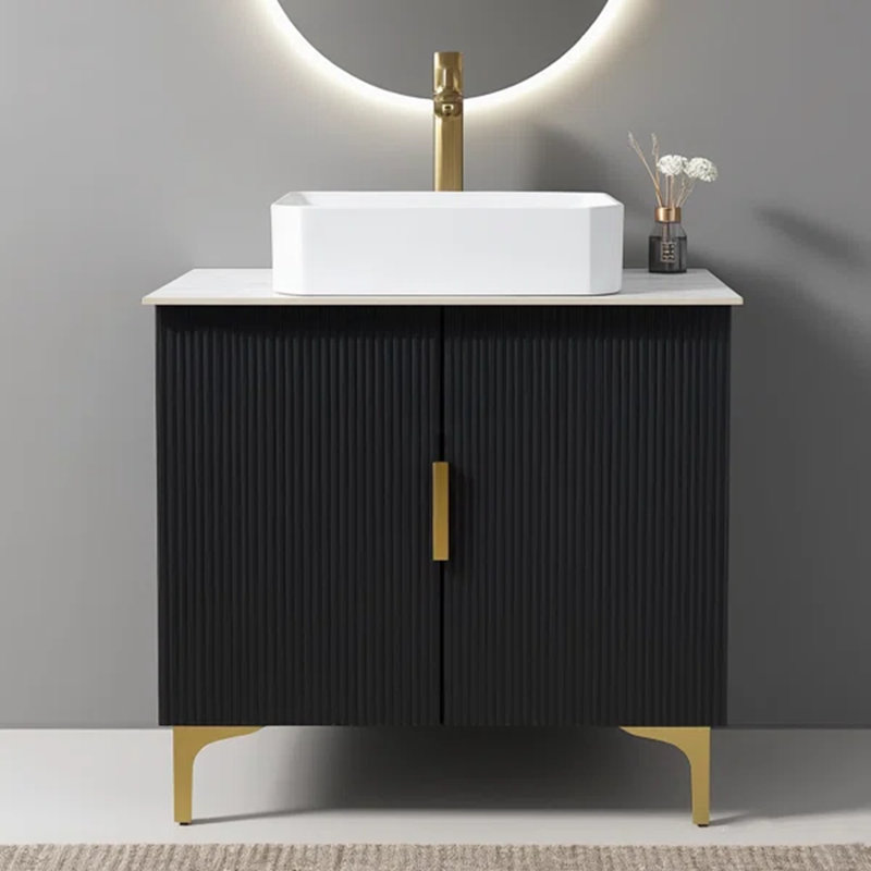 30"Modern  Vessel Sink Vanity, Black