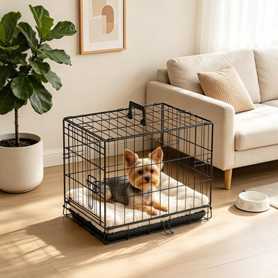 Cage pour chien pour petits chiens, cage pliante en métal pour animaux 18 po