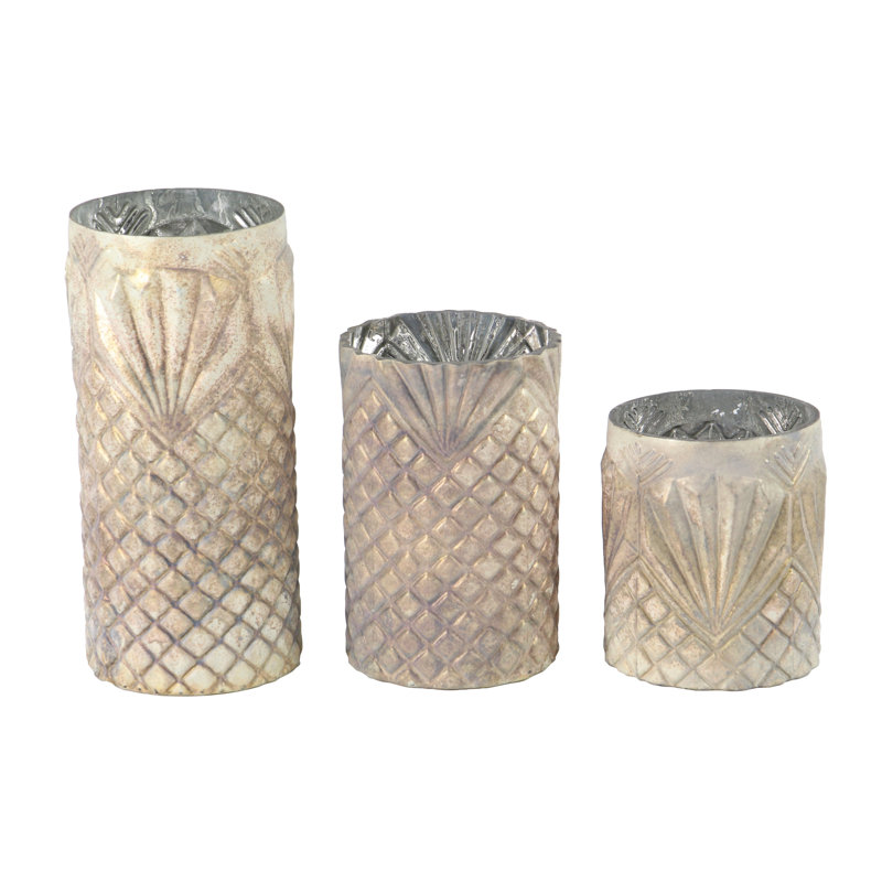 13'' H Glass Tabletop Votive Holder, Gold