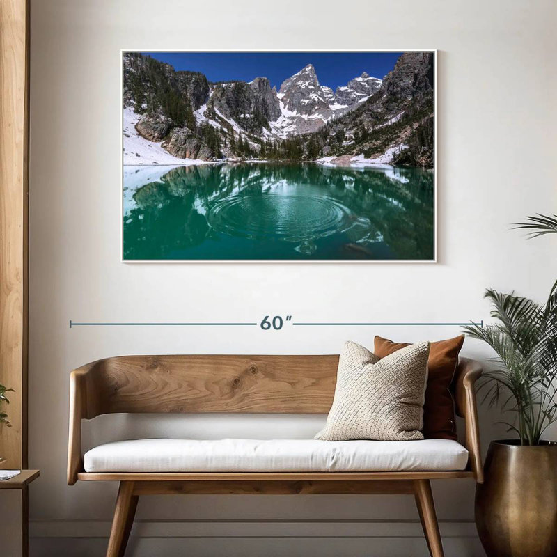 Delta Lake Grand Teton, Cadre flottant blanc, 46 po x 31 po