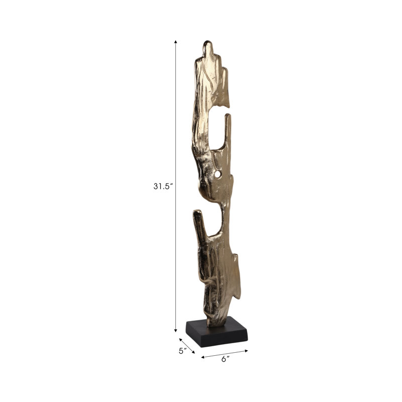 Altus Modern Post Statues Sculpture - Decorative Objects And Figurine For Home Decor And Decorations For Living Room, Gold