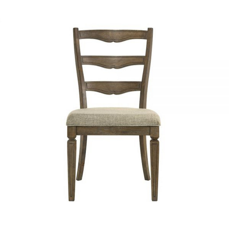 Chaise d'appoint rembourrée en chêne patiné Brentin (ensemble de 2)