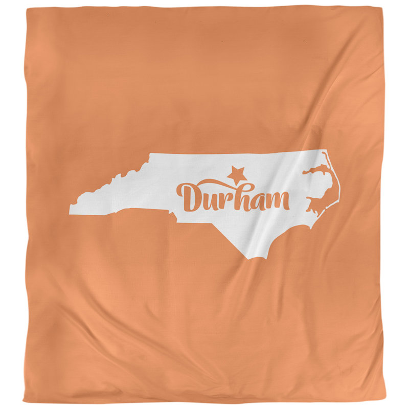 Housse de couette de caroline du nord durham, Housse de couette pour grand lit, Orange, Microfibre