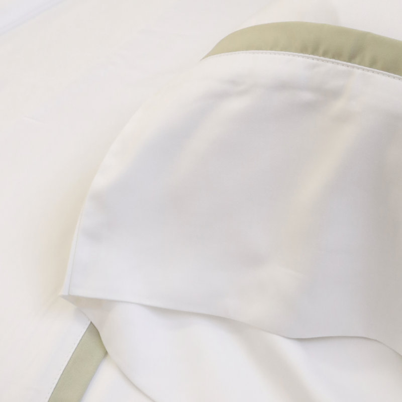Langston Sateen Sheet Set, King, White/Sea Glass