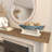 Wooden Sail Boat Decorative Blue Sculpture