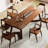 Tan Rectangular Solid Wood Butterfly Leaf  Dining Table-1430289179
