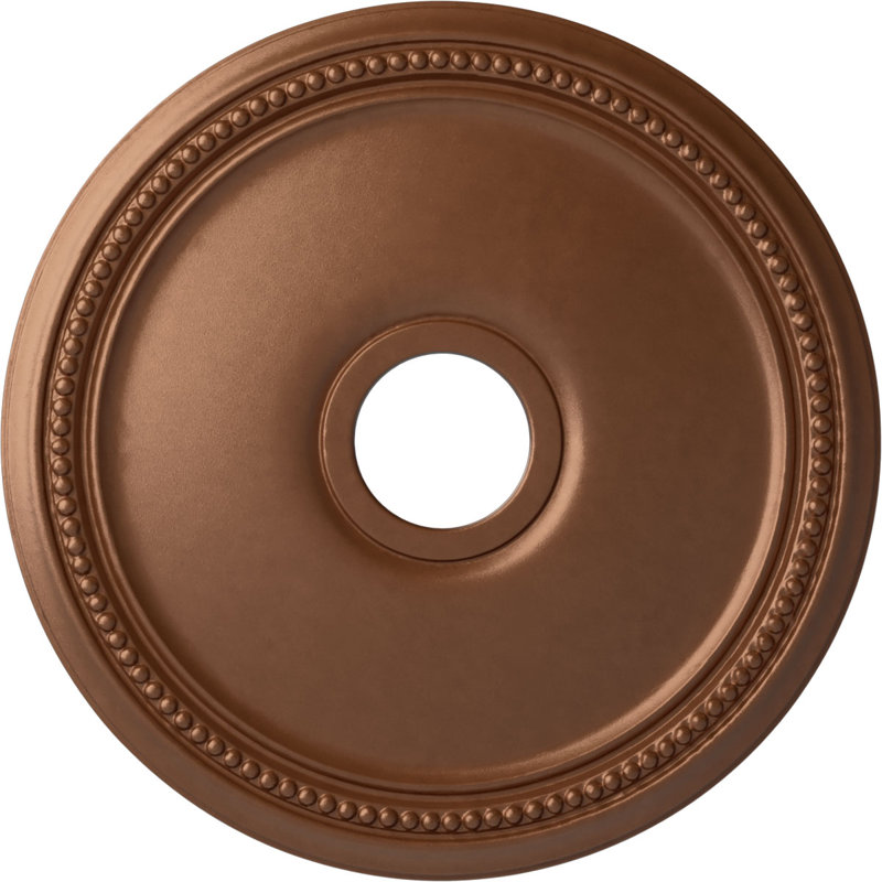 Médaillon de plafond Endurathane Diane, DE 18 po x P 3 5/8 po x P 1 1/8 po (convient aux auvents jusqu'à 5 3/8 po), fini cuivre poli peint à la main