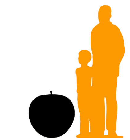 Large Green Apple Over Sized Statue